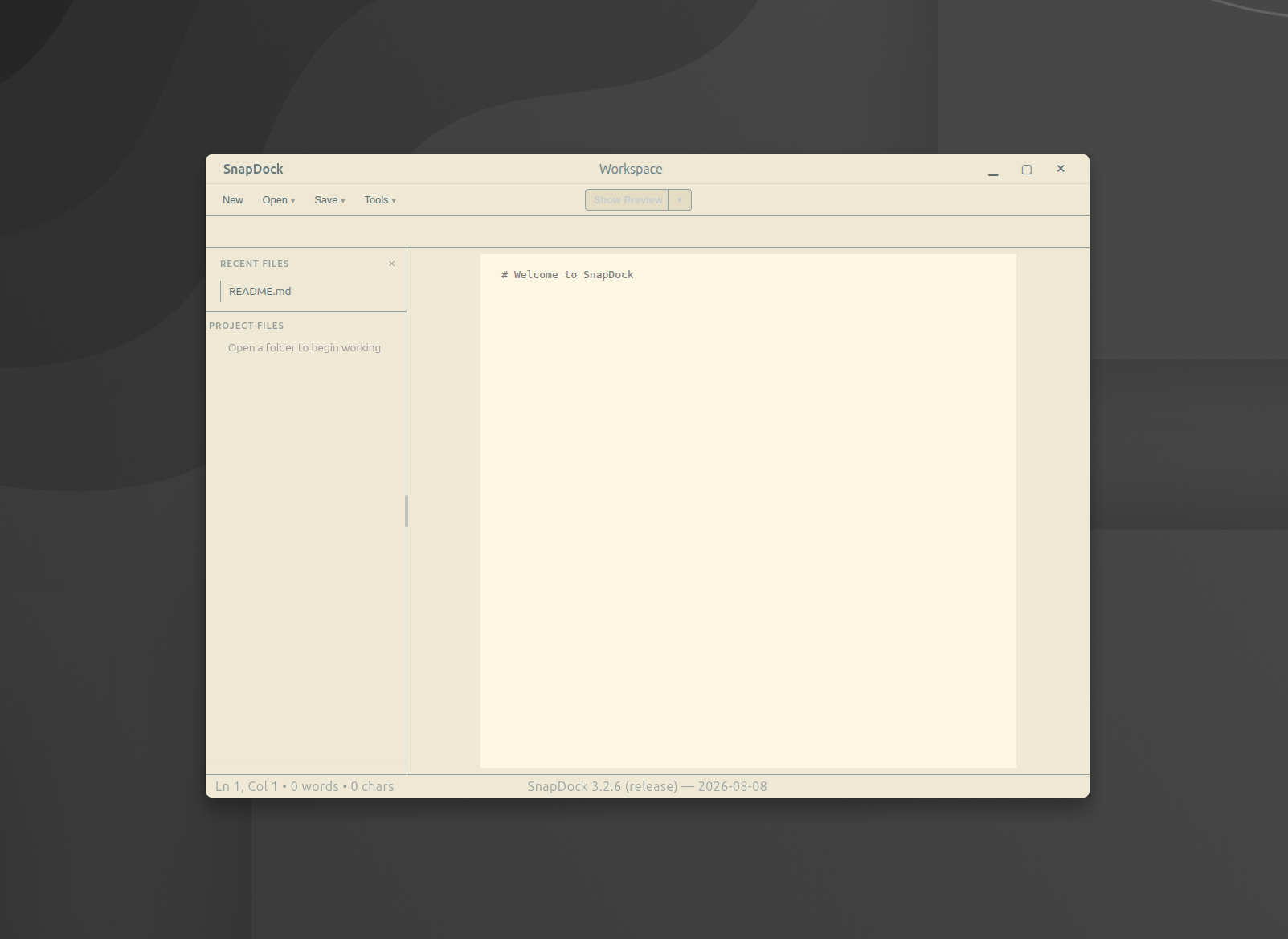 SnapDock 3 warm light theme
