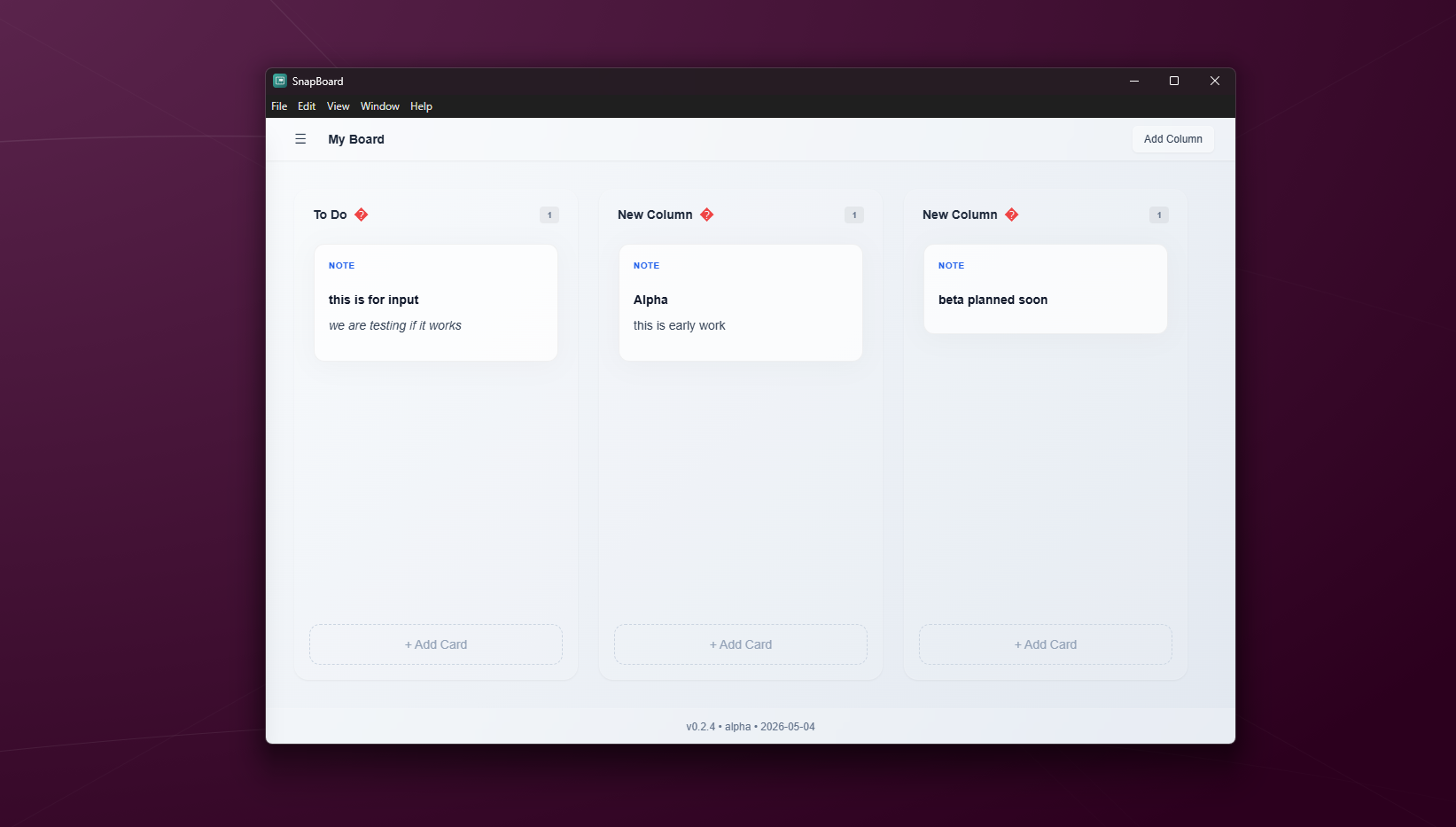 SnapBoard Alpha Screenshot